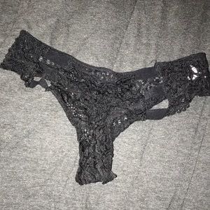Stringy Black lace undies